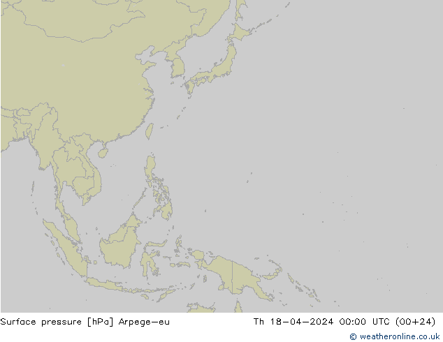 приземное давление Arpege-eu чт 18.04.2024 00 UTC