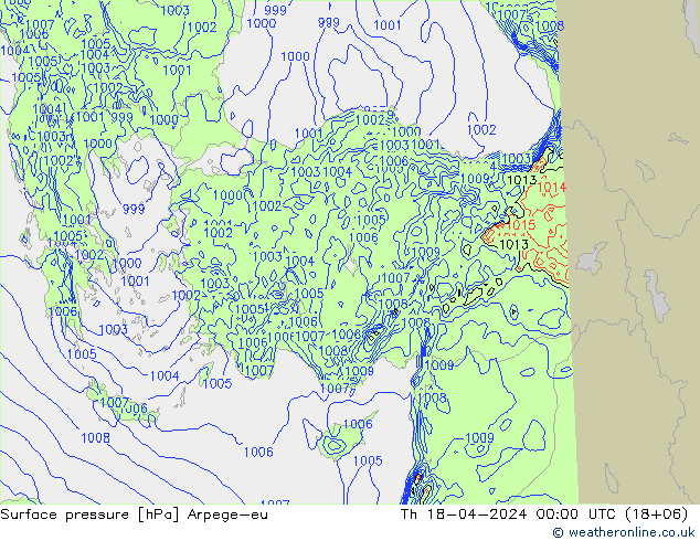 Yer basıncı Arpege-eu Per 18.04.2024 00 UTC