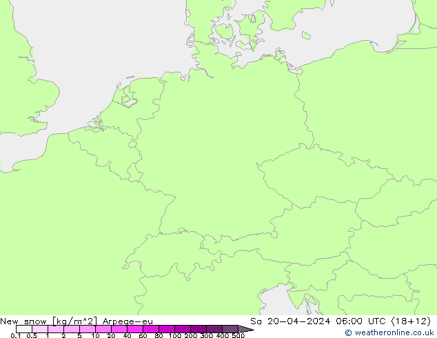 New snow Arpege-eu Sa 20.04.2024 06 UTC