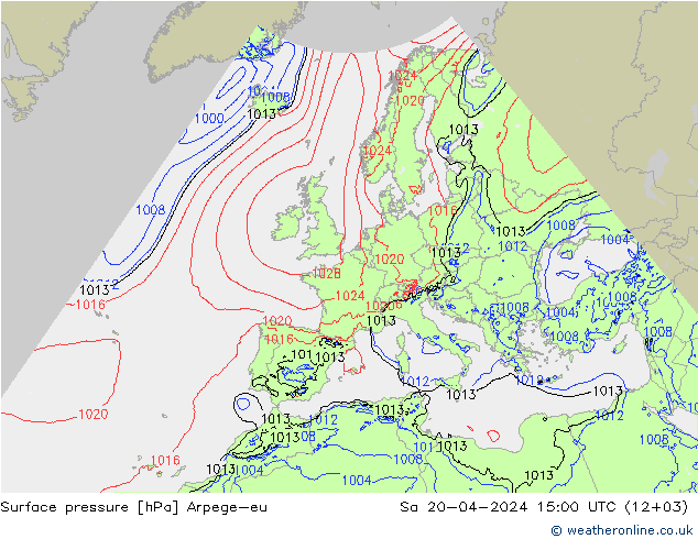 Yer basıncı Arpege-eu Cts 20.04.2024 15 UTC