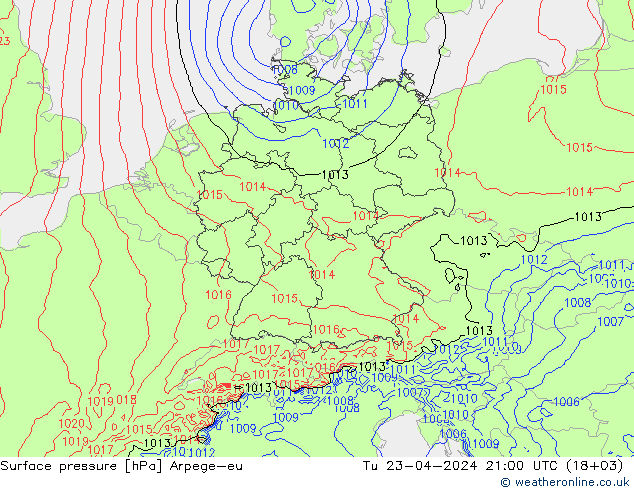 ciśnienie Arpege-eu wto. 23.04.2024 21 UTC