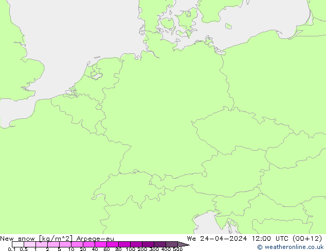 New snow Arpege-eu We 24.04.2024 12 UTC