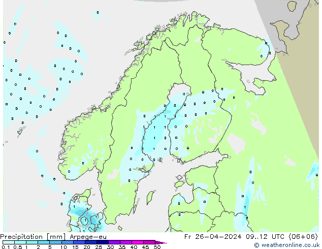 Precipitation Arpege-eu Fr 26.04.2024 12 UTC