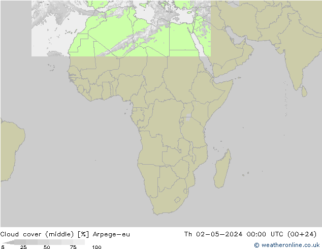 Nubes medias Arpege-eu jue 02.05.2024 00 UTC
