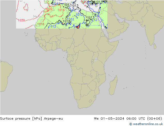 приземное давление Arpege-eu ср 01.05.2024 06 UTC