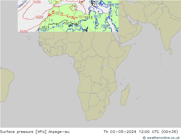 Luchtdruk (Grond) Arpege-eu do 02.05.2024 12 UTC