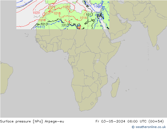 Luchtdruk (Grond) Arpege-eu vr 03.05.2024 06 UTC