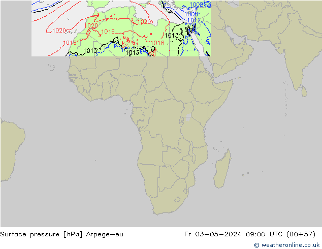 Surface pressure Arpege-eu Fr 03.05.2024 09 UTC