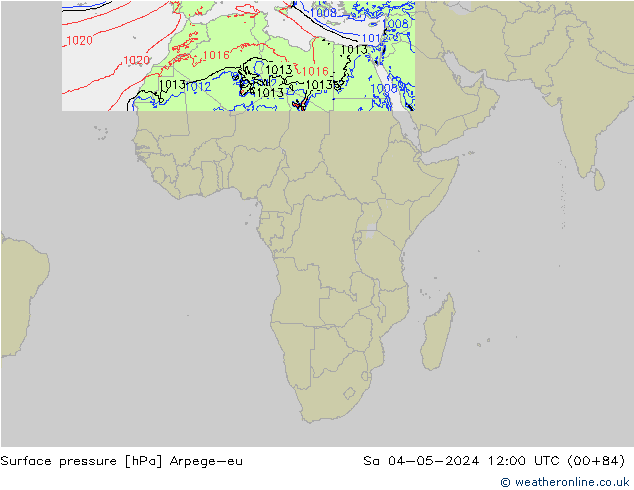 Surface pressure Arpege-eu Sa 04.05.2024 12 UTC