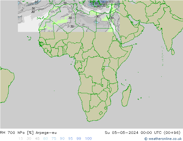 700 hPa Nispi Nem Arpege-eu Paz 05.05.2024 00 UTC