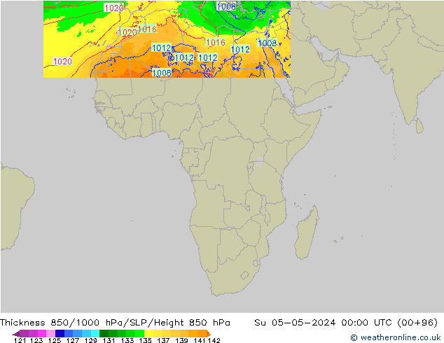 Thck 850-1000 hPa Arpege-eu dom 05.05.2024 00 UTC