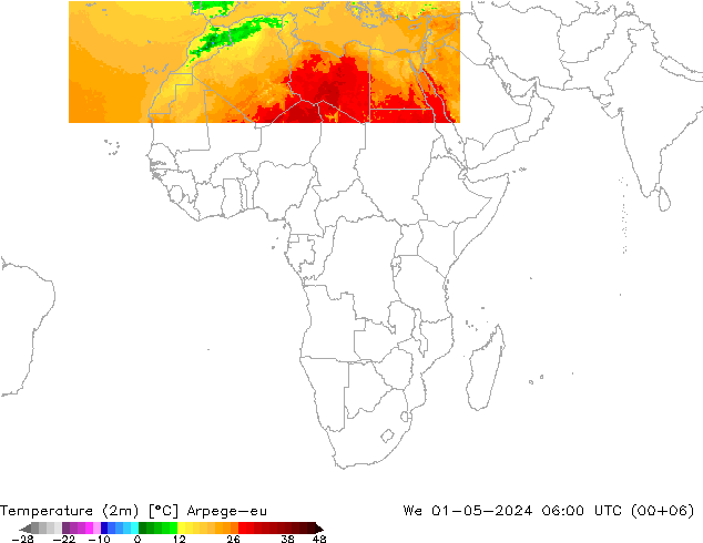 Temperature (2m) Arpege-eu We 01.05.2024 06 UTC