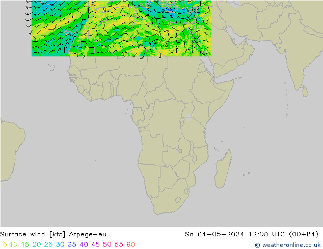 Surface wind Arpege-eu Sa 04.05.2024 12 UTC