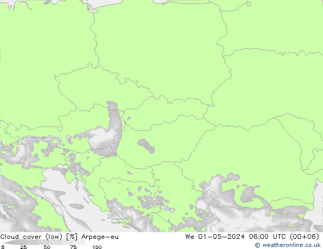 Wolken (tief) Arpege-eu Mi 01.05.2024 06 UTC