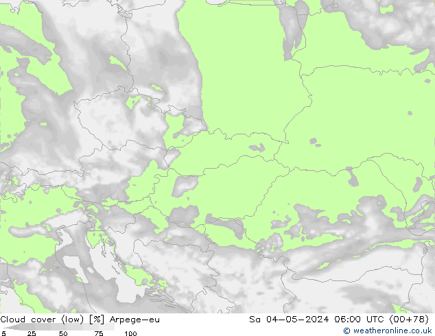 Nuages (bas) Arpege-eu sam 04.05.2024 06 UTC