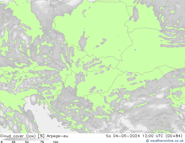 Cloud cover (low) Arpege-eu Sa 04.05.2024 12 UTC