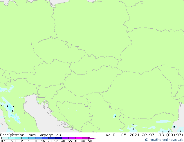 осадки Arpege-eu ср 01.05.2024 03 UTC