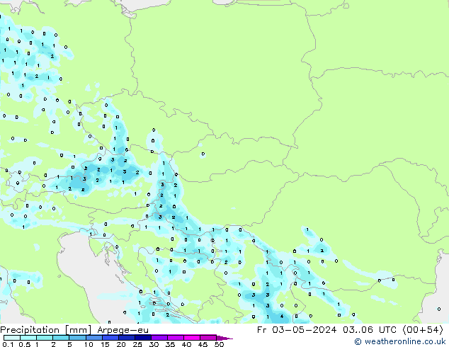 Precipitation Arpege-eu Fr 03.05.2024 06 UTC