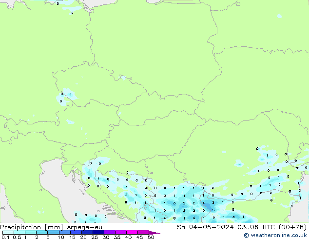 Precipitation Arpege-eu Sa 04.05.2024 06 UTC