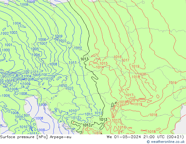 Luchtdruk (Grond) Arpege-eu wo 01.05.2024 21 UTC