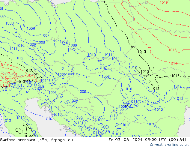 Surface pressure Arpege-eu Fr 03.05.2024 06 UTC