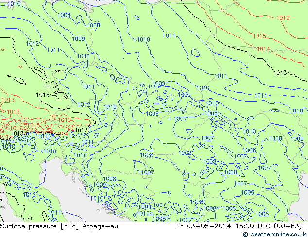 Surface pressure Arpege-eu Fr 03.05.2024 15 UTC