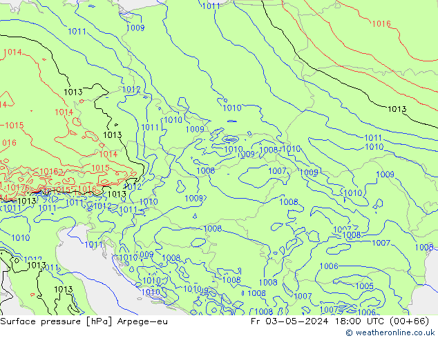 Luchtdruk (Grond) Arpege-eu vr 03.05.2024 18 UTC