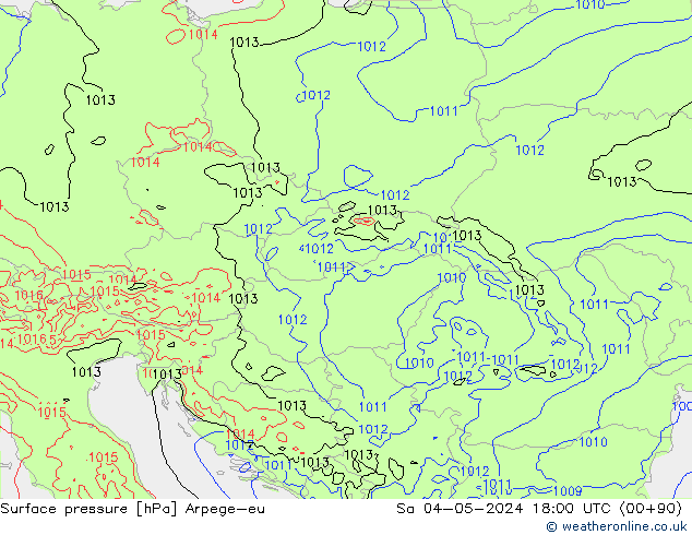 ciśnienie Arpege-eu so. 04.05.2024 18 UTC