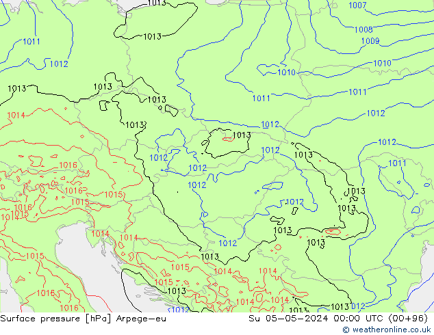 Luchtdruk (Grond) Arpege-eu zo 05.05.2024 00 UTC