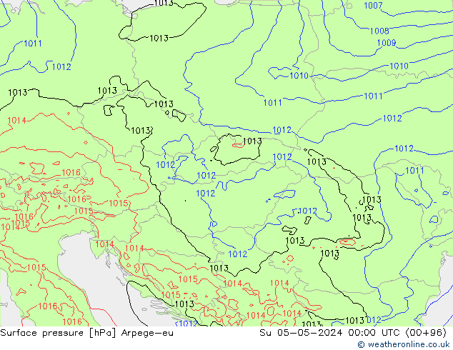 Surface pressure Arpege-eu Su 05.05.2024 00 UTC