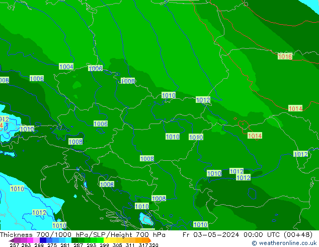 Dikte700-1000 hPa Arpege-eu vr 03.05.2024 00 UTC