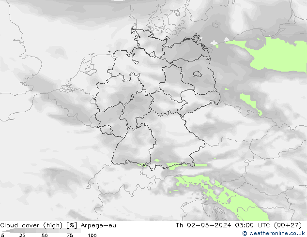 Nubes altas Arpege-eu jue 02.05.2024 03 UTC