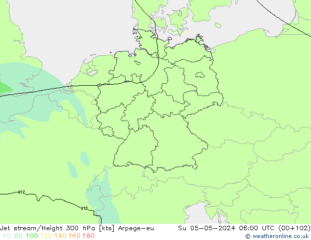 Corriente en chorro Arpege-eu dom 05.05.2024 06 UTC