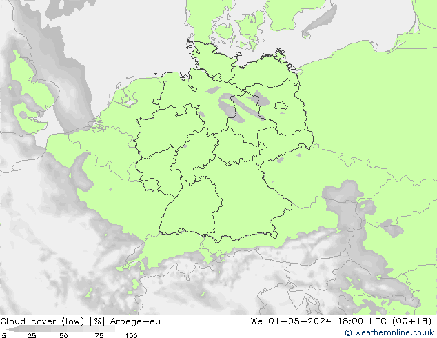 Nubes bajas Arpege-eu mié 01.05.2024 18 UTC