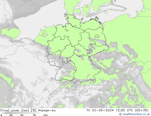 облака (низкий) Arpege-eu чт 02.05.2024 12 UTC