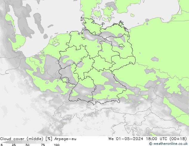 Bewolking (Middelb.) Arpege-eu wo 01.05.2024 18 UTC