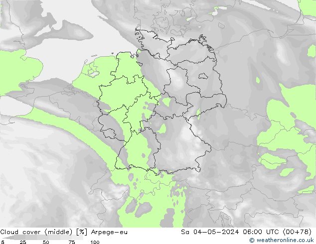 Bewolking (Middelb.) Arpege-eu za 04.05.2024 06 UTC