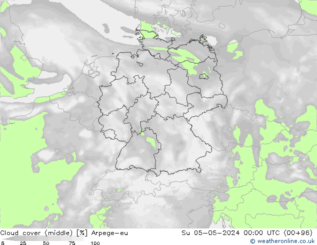 Bulutlar (orta) Arpege-eu Paz 05.05.2024 00 UTC