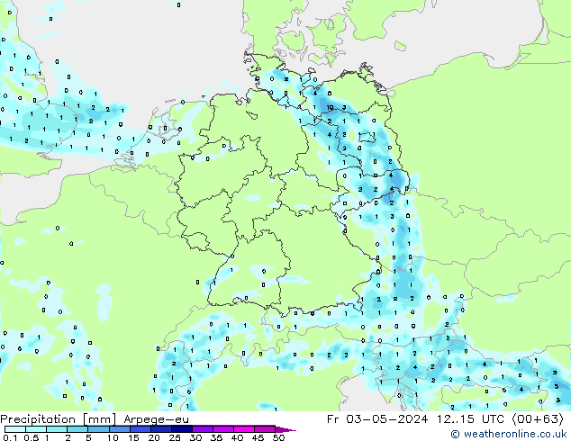 precipitação Arpege-eu Sex 03.05.2024 15 UTC