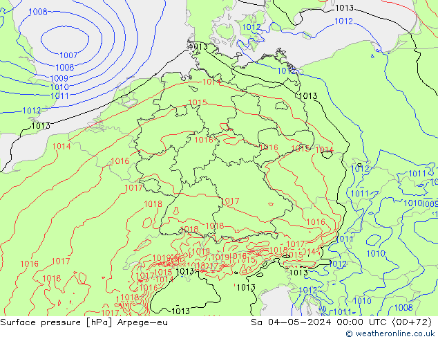 Surface pressure Arpege-eu Sa 04.05.2024 00 UTC