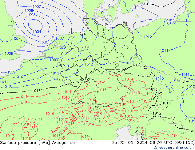 ciśnienie Arpege-eu nie. 05.05.2024 06 UTC