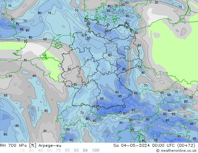 700 hPa Nispi Nem Arpege-eu Cts 04.05.2024 00 UTC