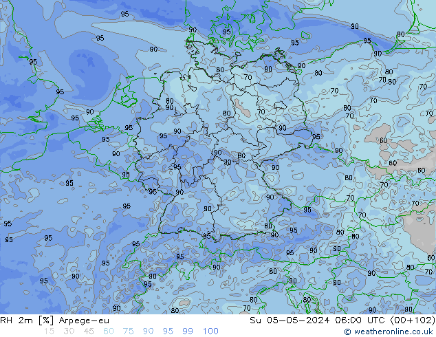 RV 2m Arpege-eu zo 05.05.2024 06 UTC