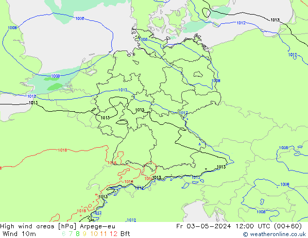 High wind areas Arpege-eu Fr 03.05.2024 12 UTC
