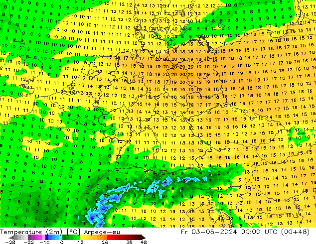 Temperature (2m) Arpege-eu Fr 03.05.2024 00 UTC