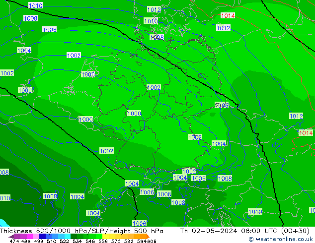 Thck 500-1000hPa Arpege-eu Th 02.05.2024 06 UTC