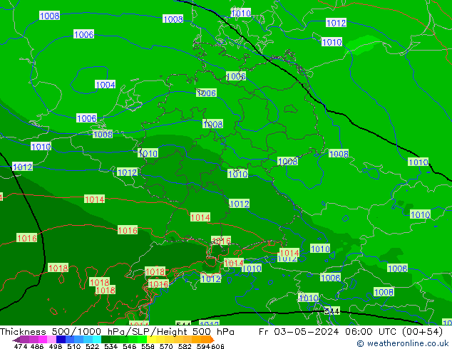 Thck 500-1000hPa Arpege-eu Fr 03.05.2024 06 UTC