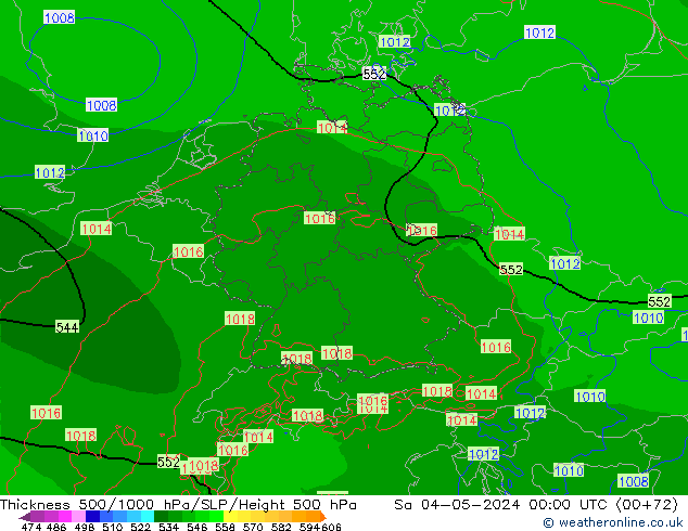 Thck 500-1000hPa Arpege-eu So 04.05.2024 00 UTC