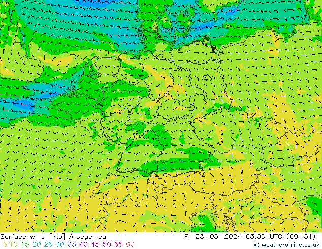 wiatr 10 m Arpege-eu pt. 03.05.2024 03 UTC