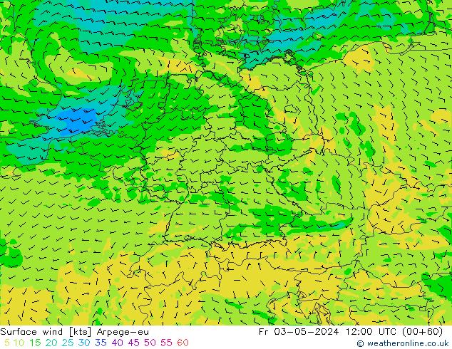 Vent 10 m Arpege-eu ven 03.05.2024 12 UTC